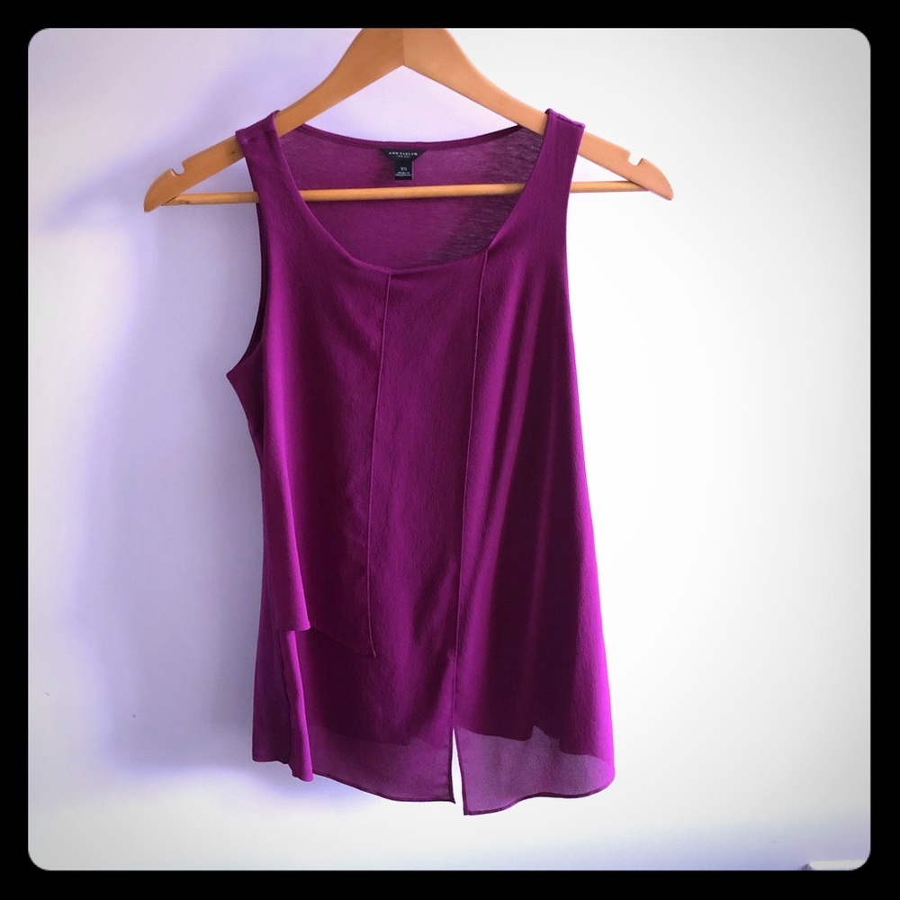 Purple sleeveless Ann Taylor top